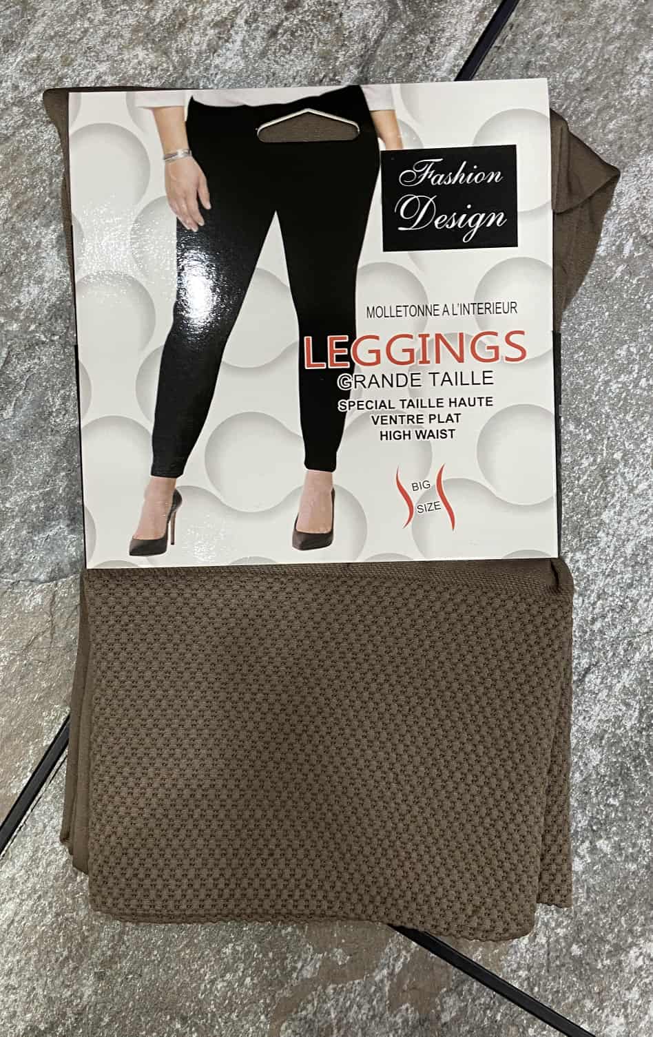 Light Brown Plus Size Fleece Lined Leggings - Boutique 23 Accrington