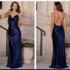 Navy Vicky Patterson Cowl Neck Maxi Dress