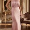 Dusky Pink Halter Neck Maxi Dress