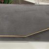 Grey Golden Edge Cut Corner Envelope Evening Bag