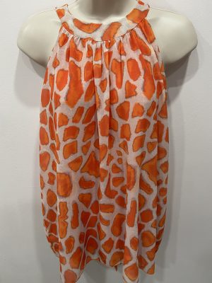 Orange Animal Print Sleeveless Top