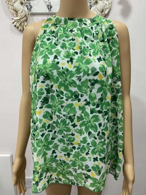 Green Floral Sleeveless top