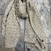 Green/Beige Or Dusky Pink/Beige Patterned Scarf