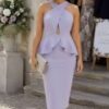 Lavender Crossover Midi Dress
