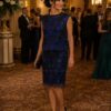 Black/Blue Sequin Top And Skirt Set
