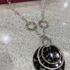 Black/Silver Triple Circle Beaded Necklace