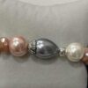 Glass Faux Pearl And Crystal Agate Elasticated Bracelet