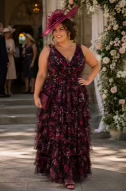 Anaya With Love Wrap Bodice Ruffle Skirt Tulle Maxi Dress
