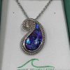 Purple Paua Shell Paisley Symbol Necklace