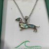 Paua Shell Dachshund Necklace