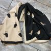 Black/Beige Robin Print Reversible Scarf
