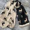 Black/Beige Stag Print Scarf