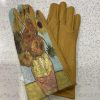 Mustard Sunflower Print Gloves