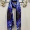 Van Gogh Print Starry Night Tassel Edge Wool Mix Scarf