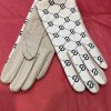 Beige Or Grey Designer Inspired Patterned Gloves