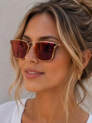 Pink/Orange/Yellow Gold Trim Sunglasses