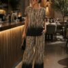 Brown Striped Ombre Trousers