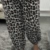 White Or Beige Leopard Print Lightweight Hareem Trousers