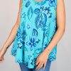 Cerise Pink, Or Turquoise Floral Print Floaty Vest Top