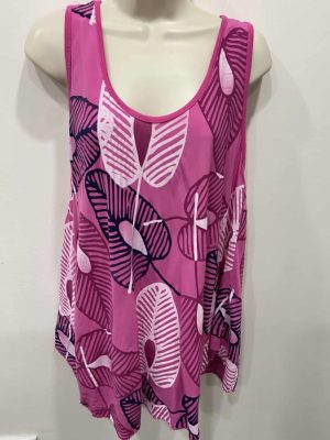 Leaf Print Flowy Vest Top Various Colours