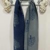 Blue Tree Print Reversible Scarf