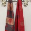 Red/Grey Or Green/Grey Tree Print Cashmere Mix Scarf
