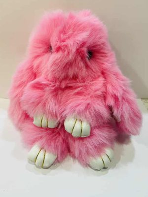White Or Pink Faux Fur Rabbit Key Ring/Bag Charm