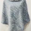 Faux Fur Ribbed Poncho Various Colours