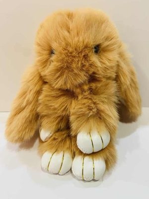 Brown Or Pink Faux Fur Rabbit Key Ring/Bag Charm