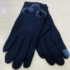 Navy, Grey, Brown, Or Pink 3 Pom Pom Detail Cotton Mix Gloves