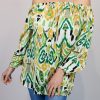 Orange Or Green Aztec Print Bardot Top