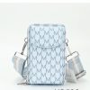 Beige Or Pale Blue Designer Inspired Patterned Small Cross Body/Phone Bag