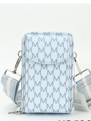 Beige Or Pale Blue Designer Inspired Patterned Small Cross Body/Phone Bag