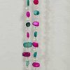 Cerise Pink/Teal Pebble Long Necklace