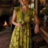 Elasticated Bodice Floral Print Frill Cap Sleeve Summer Dress Various Colours