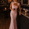 Pale Pink Lace Maxi Dress