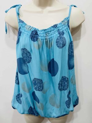 Circle Print Spaghetti Strap Vest Top Various Colours