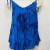 Royal Blue Floral  Print Spaghetti Strap Vest Top