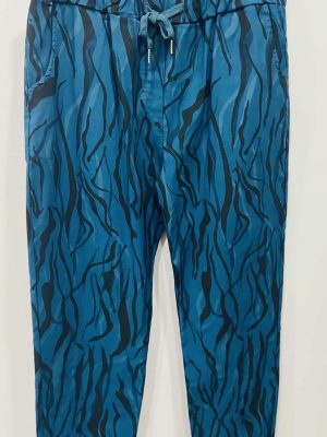 Teal Plus Size Animal Print Magic Trousers