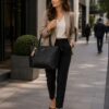 Black Large Quilted Tote Bag