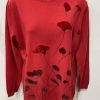 Red Floral Print Wool Mix Jumper