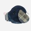 Blue Tweed Dog's Head Coin Purse