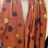 Rust Or Brown Sparkle Spots With Tassel Edge Wool Mix Scarf