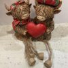 Cheeky Highland Cow Sweethearts with Red Or Pink Heart Detail