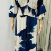 Navy Large Floral Print Low Neck Jumpsuit