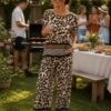 Brown Animal Print Trousers