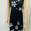 Black Floral Print Tie Back Dress