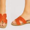 Orange Diamante Sliders