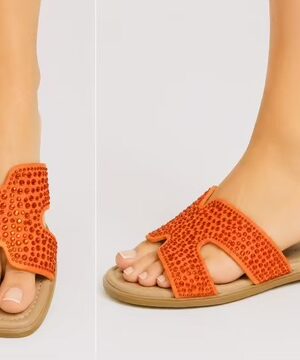 Orange Diamante Sliders