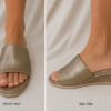 Gold High Wedge Mule
